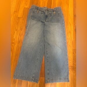 LOFT Palmer wide log crop jeans